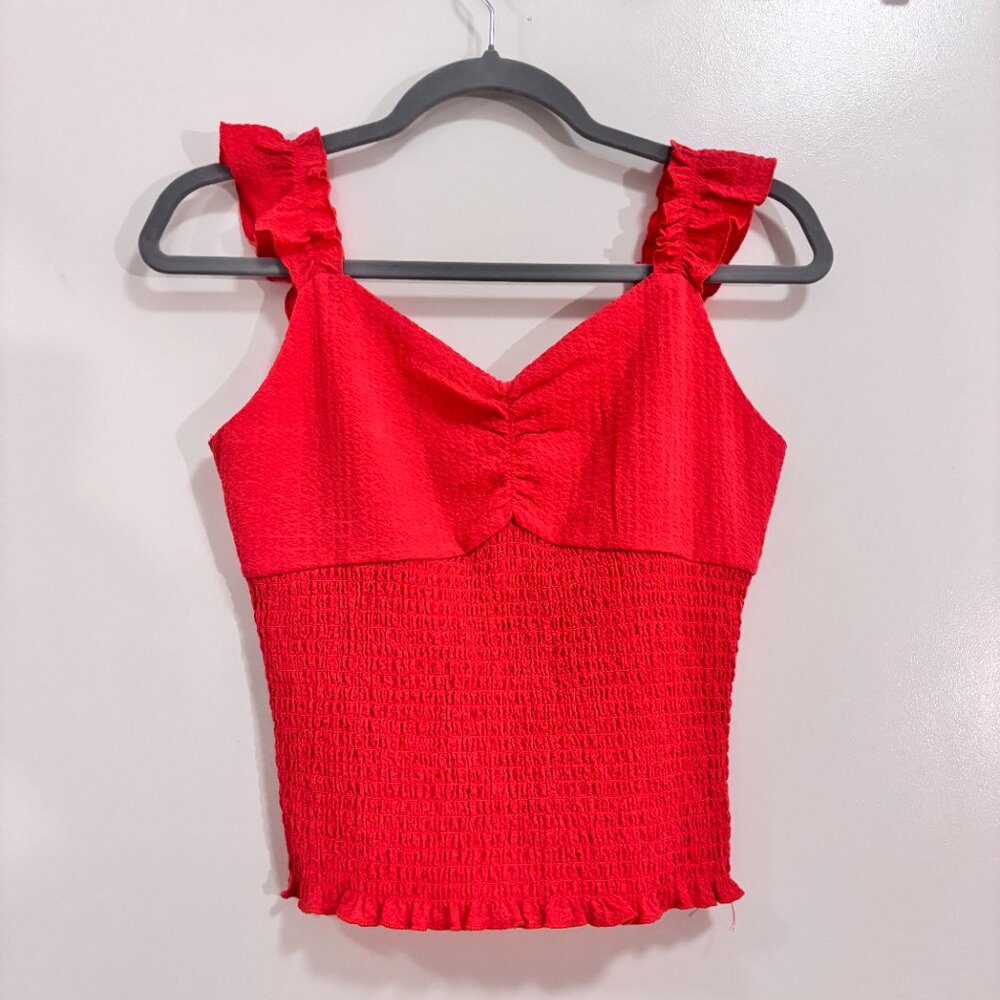 Hot Pink V-Neck Strap Top Size M